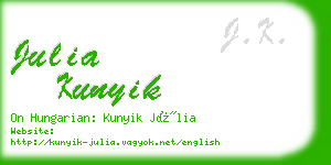 julia kunyik business card